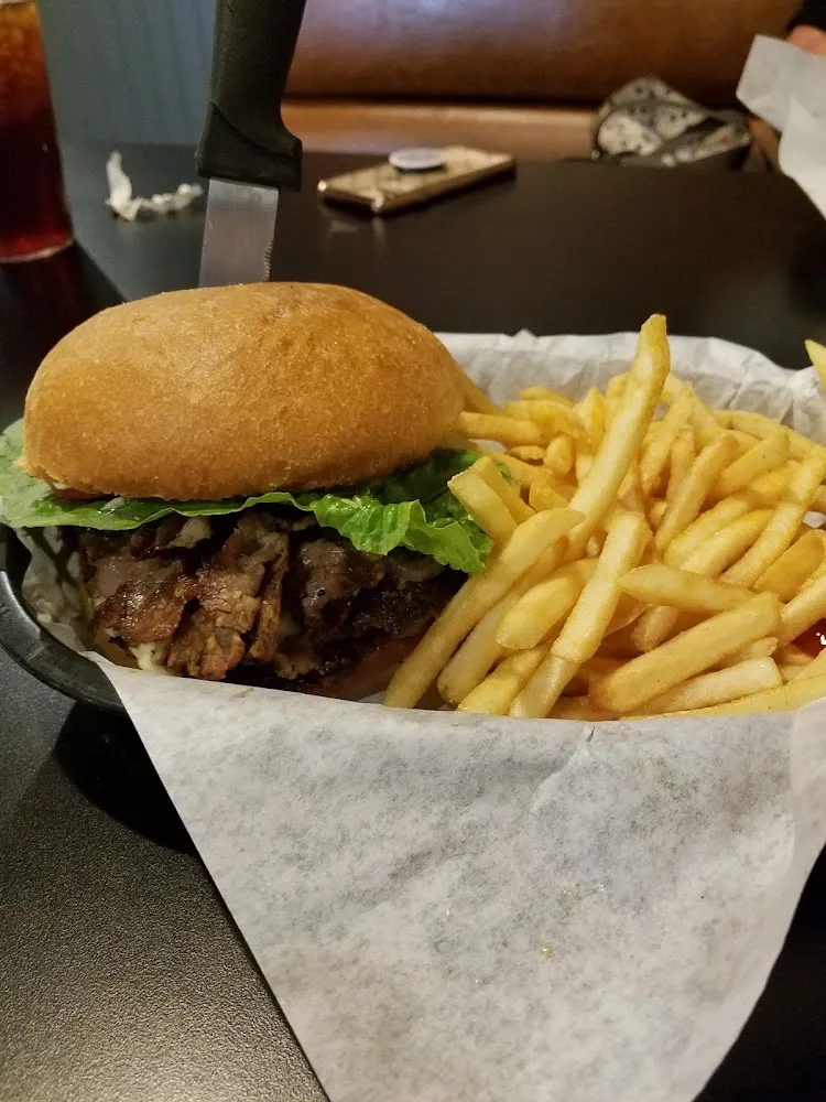 Vault Burger and Fries with Cheese